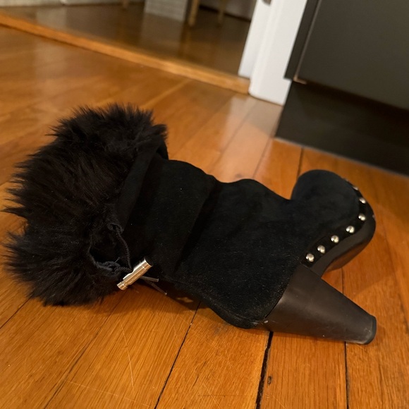 Black Suede Boots with Studded detail - Picture 2 of 4